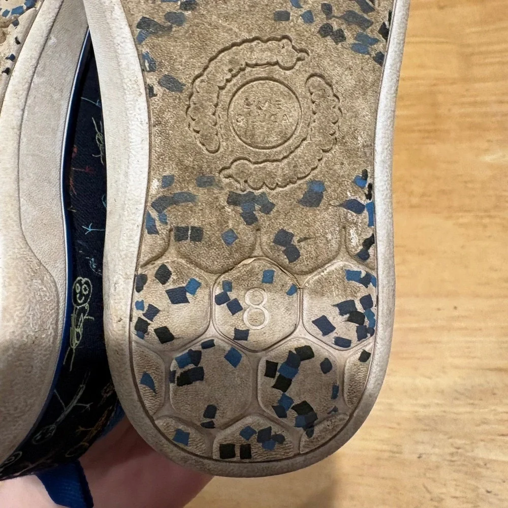 Livie & Luca Stick Figure Canvas Slip On Sneakers Kids Navy Blue‎ size 8 Toddler